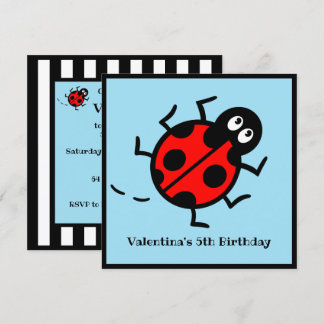 Personalisierte Ladybird-Muster Einladung