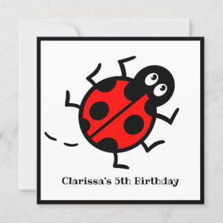 Personalisierte Ladybird-Muster Einladung