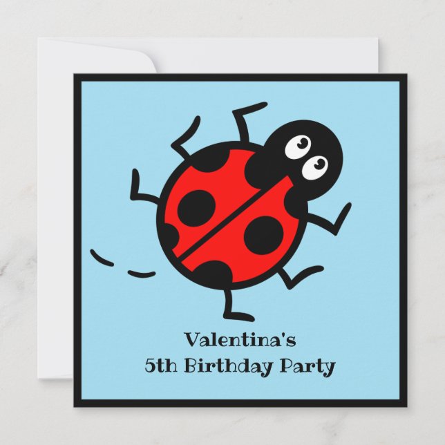 Personalisierte Ladybird-Muster Einladung (Vorderseite)