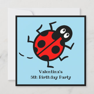 Personalisierte Ladybird-Muster Einladung
