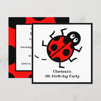 Personalisierte Ladybird-Muster Einladung