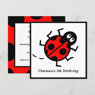 Personalisierte Ladybird-Muster Einladung