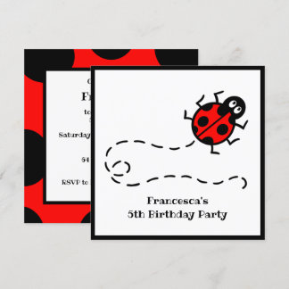 Personalisierte Ladybird-Muster Einladung