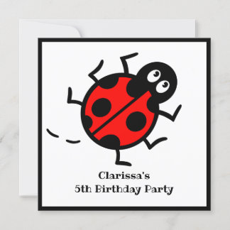 Personalisierte Ladybird-Muster Einladung