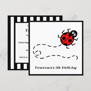 Personalisierte Ladybird-Muster Einladung