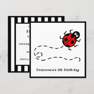 Personalisierte Ladybird-Muster Einladung