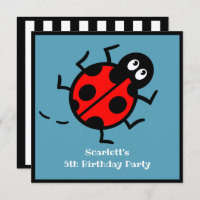 Personalisierte Ladybird-Muster Einladung
