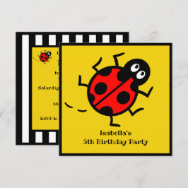 Personalisierte Ladybird-Muster Einladung