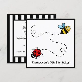 Personalisierte Ladybird und Hummel Einladung