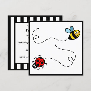 Personalisierte Ladybird und Hummel Einladung