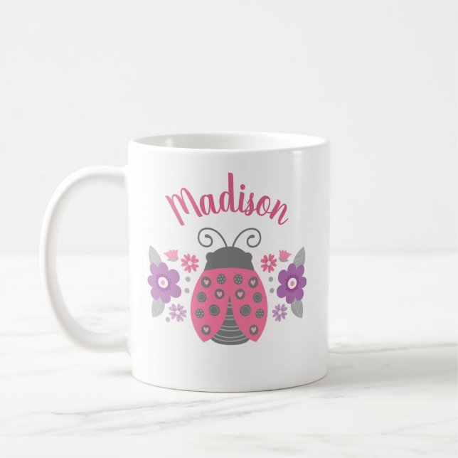 Personalisierte Ladybug-Tasse Kaffeetasse (Links)