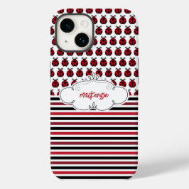Personalisierte Ladybugs & Strips-Handy-Fall Case-Mate iPhone 14 Hülle