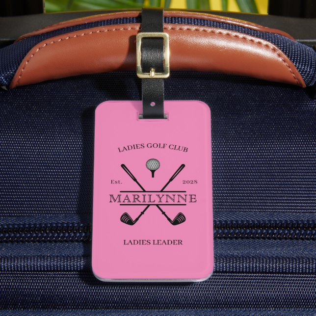 Personalisierte Ladys Club Name Golf Bag Tag Gepäckanhänger (Vorderseite Insitu 2)