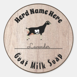 Personalisierte LaMancha-Ziege Milchseife Runder Aufkleber