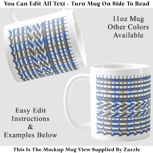 Personalisierte lange benutzerdefinierte blaue ver kaffeetasse