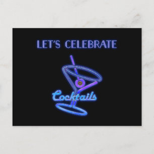 Personalisierte Lass uns feiern Cocktails Benutzer Postkarte
