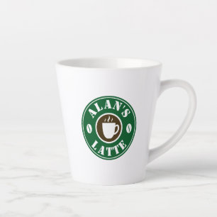 Personalisierte latte Kaffee-Tasse mit Bohnenlogo Milchtasse