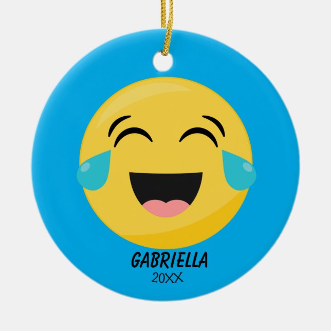 Personalisierte Laughout Loud Emoji Ornament (Vorne)