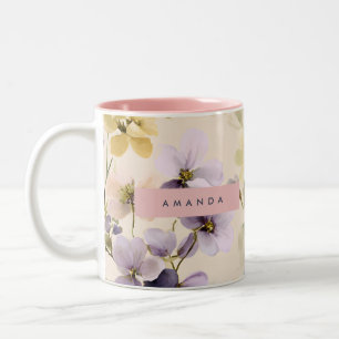 Personalisierte Launische Pastell-Wasserfarben-Blu Zweifarbige Tasse