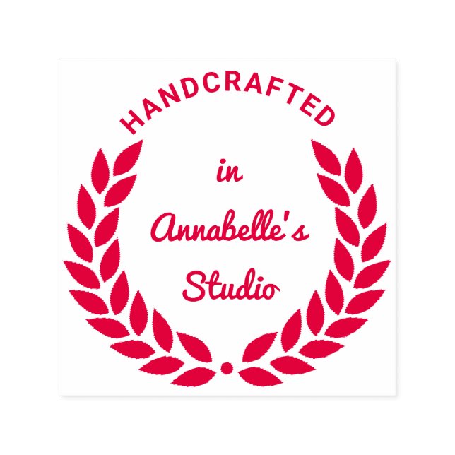 Personalisierte Laurel Wreath Juwelierqualität Permastempel (Design)