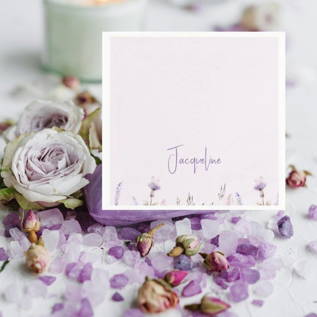 Personalisierte Lavendel-Blumen-Dusche Serviette (Von Creator hochgeladen)