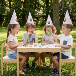 Personalisierte Lavendel-Gingham-Foto zum 1. Gebur Partyhütchen