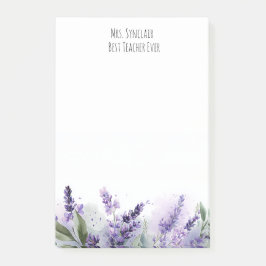 Personalisierte Lavendelblumen-Lehrerdankbarkeit Post-it Klebezettel