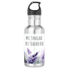 Personalisierte Lavendelblüten Lehrerdankbarkeit Edelstahlflasche