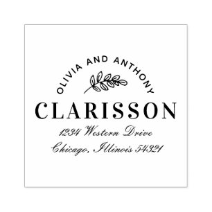 Personalisierte Leaf-Muster Motif-Rücksendeadresse Gummistempel