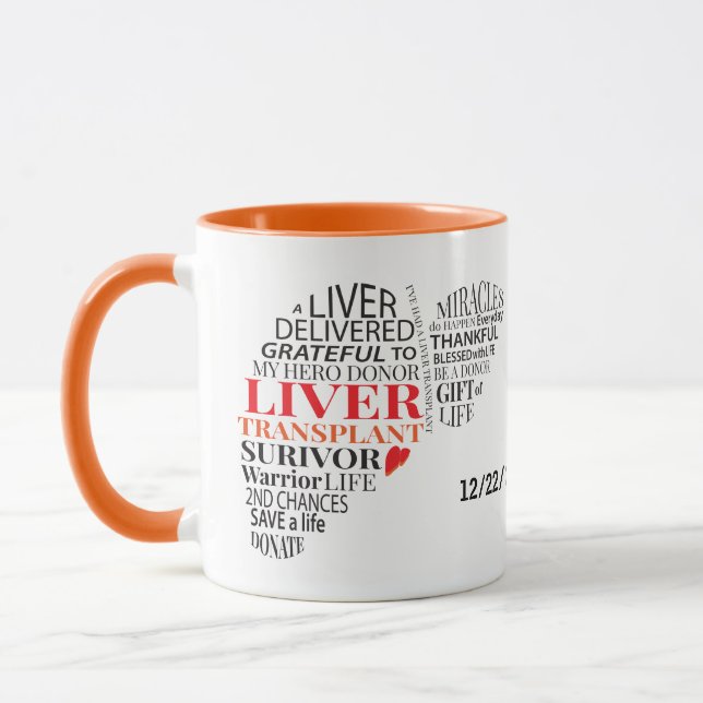 Personalisierte Lebertransplantation Survivor Kaff Tasse (Links)