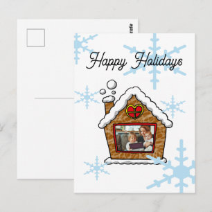 Personalisierte Lebkuchenhäuser-Schneeflocken Feie Postkarte