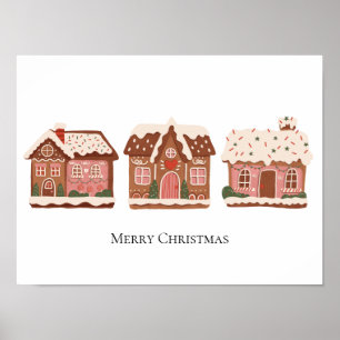 Personalisierte Lebkuchenhäuser Weihnachtsfeiertag Poster