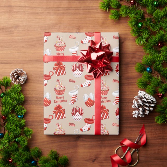 Personalisierte Leckereien zu Weihnachten Geschenkpapier (Feiertagsgeschenk)
