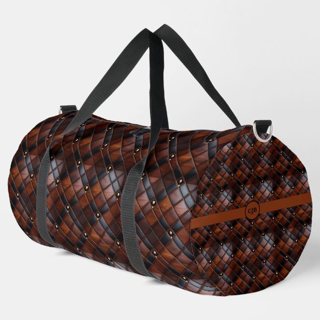 Personalisierte Leder-Optik-Tasche Duffle Bag (Linke Ecke)