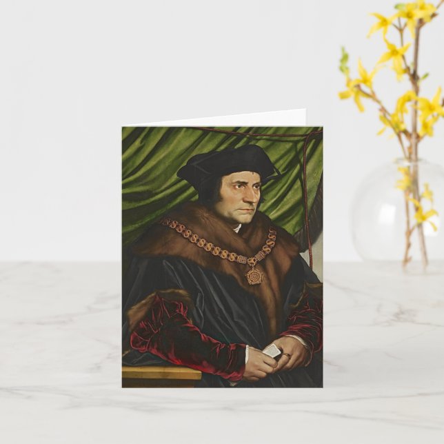 Personalisierte/Leere Heilige Thomas Morus  Karte (Gelbe Blume)