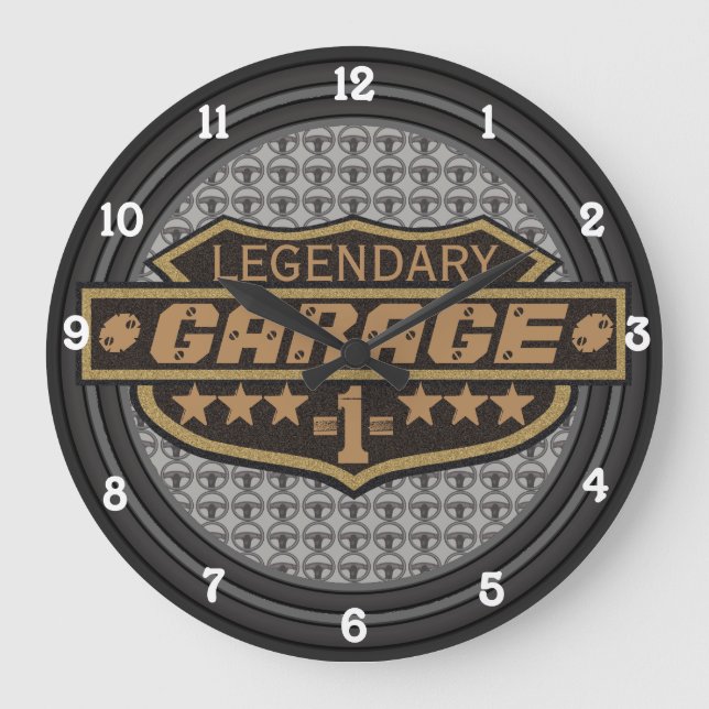 Personalisierte legendäre Garage Große Wanduhr (Vorderseite)