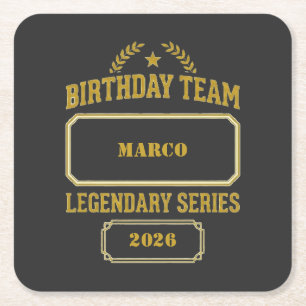 Personalisierte Legendäre Serie Gold Geburtstag Rechteckiger Pappuntersetzer