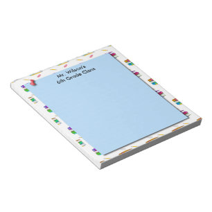 Personalisierte Lehrer bucht Blue Paper Notepad Notizblock
