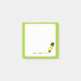 Personalisierte Lehrer Kawaii Textmarker-Haftnotiz Post-it Klebezettel