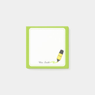 Personalisierte Lehrer Kawaii Textmarker-Haftnotiz Post-it Klebezettel