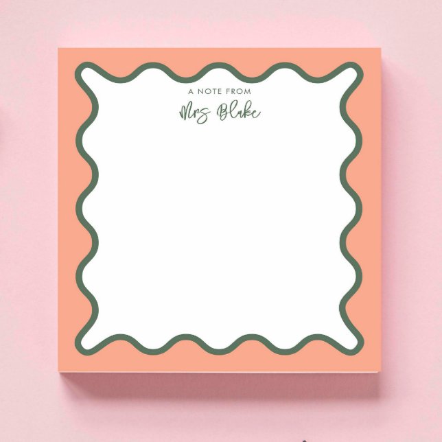Personalisierte Lehrerbeschwerde Whimsical Wavy Notizblock (Von Creator hochgeladen)
