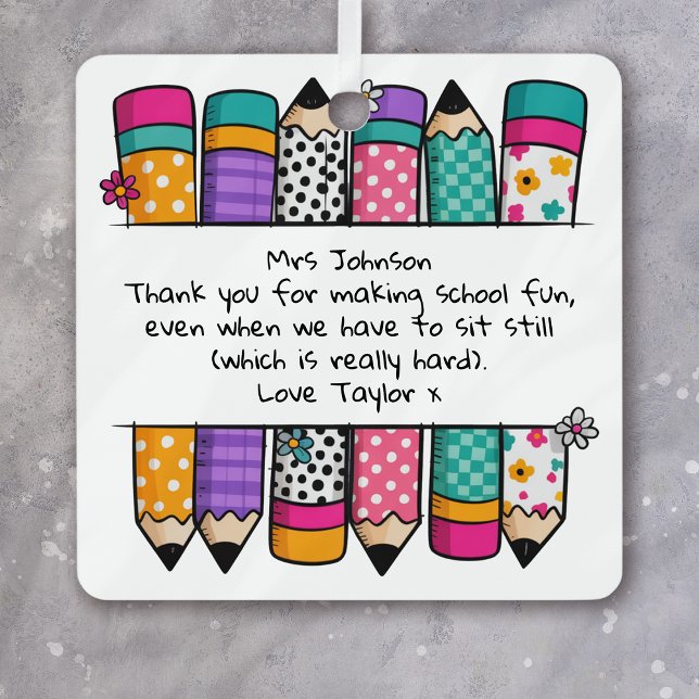 Personalisierte Lehrerbewertung Ornament Aus Metall (Von Creator hochgeladen)