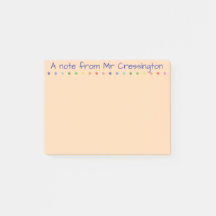 Personalisierte Lehrerbunte Post-it-Notizzettel