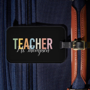 Personalisierte Lehrererkennungs-Rückkehr zur Schu Gepäckanhänger