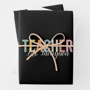 Personalisierte Lehrererkennungs- Zurück zur Schul Geschenkpapier Set