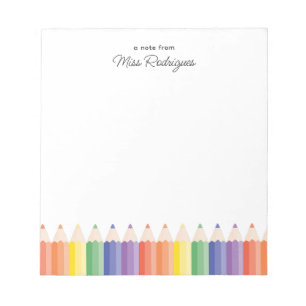 Personalisierte Lehrererkennungsfarben Regenbogen Notizblock