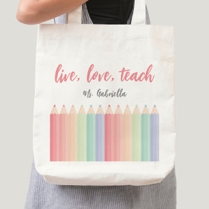 Personalisierte Lehrererkennungsfarben Regenbogen Tragetasche