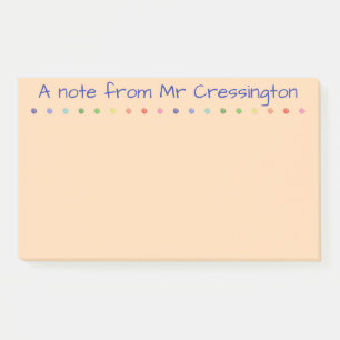 Personalisierte Lehrerfarbige Punkte Post-it Klebezettel