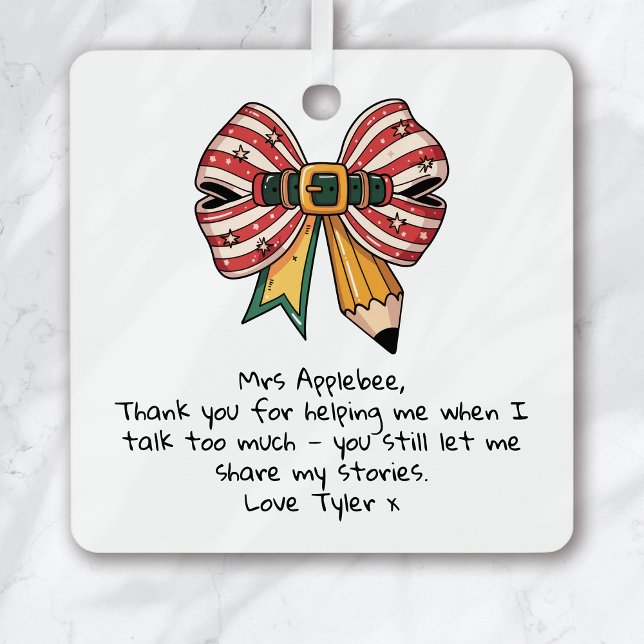 Personalisierte Lehrerin - Weihnachten Ornament Aus Metall (Von Creator hochgeladen)