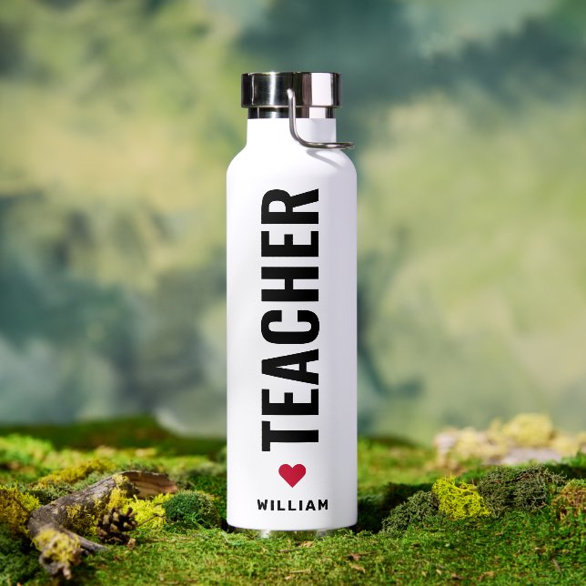 Personalisierte LehrerInnen Modernes Valentintagsg Trinkflasche (Außenbereich)